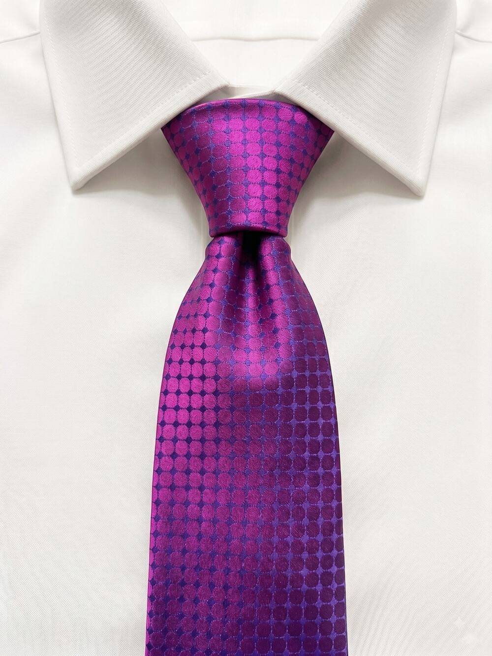 Ted Baker London Magenta Purple Geometric 100% Silk Necktie